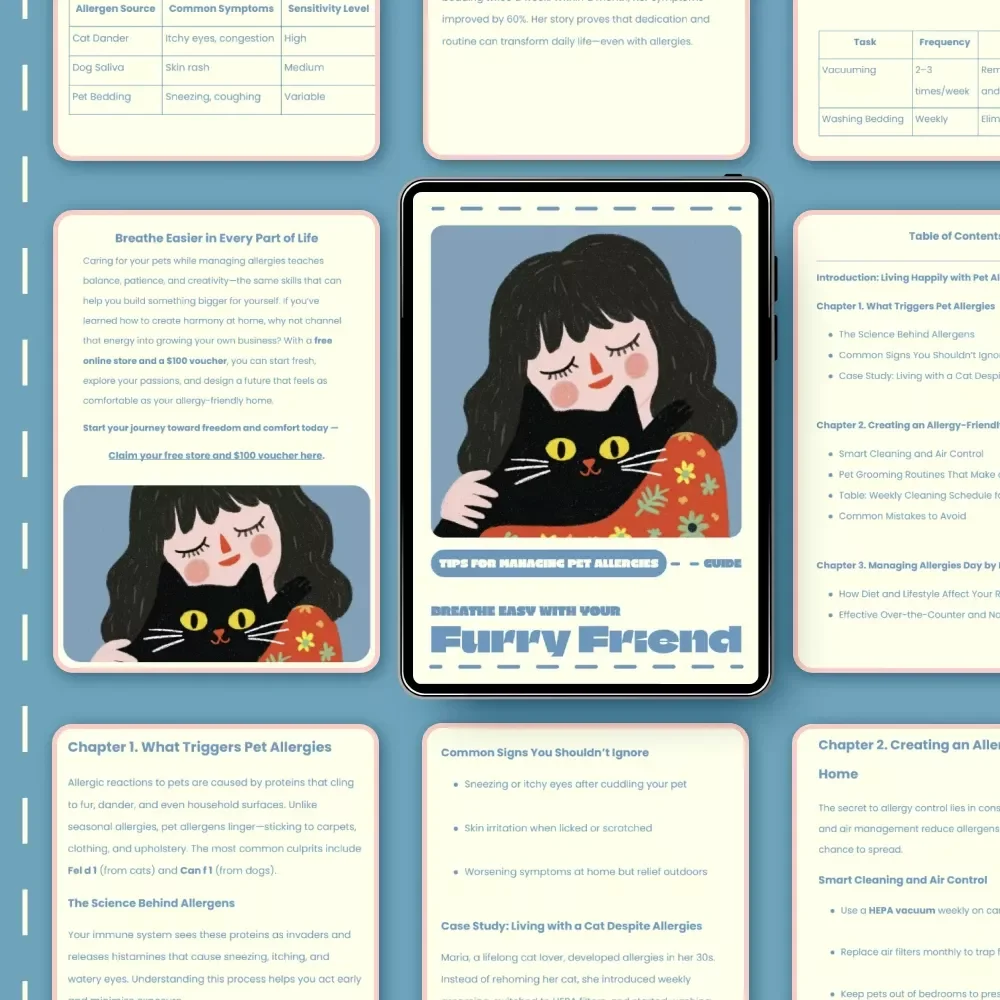 Breathe Easy with Your Furry Friend | Pet Allergy Guide | Digital Download for Pet Owners | Tips for Managing Pet Allergies | Allergy-Friendly Home eBook