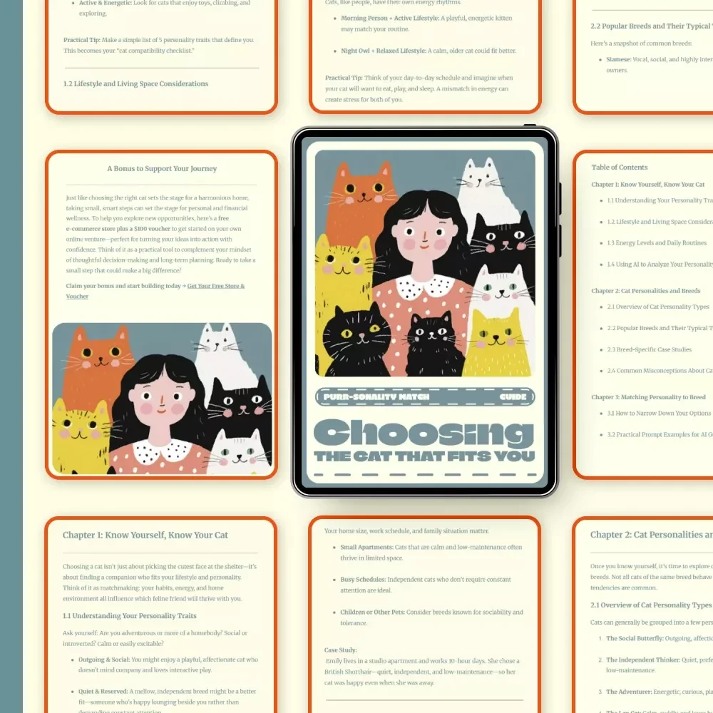 Purr-sonality Match: Choosing the Cat That Fits You | How to Pick a Cat Breed for Your Personality | Digital Guide for Cat Lovers & Future Pet Parents