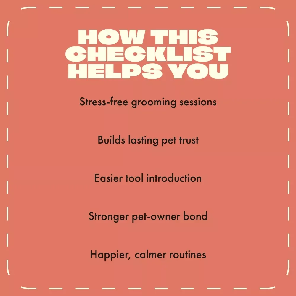Teaching Pets to Accept Grooming Tools Checklist | How to Teach Pets to Accept Grooming Tools | Digital Pet Training Guide for Calm, Happy Grooming Sessions