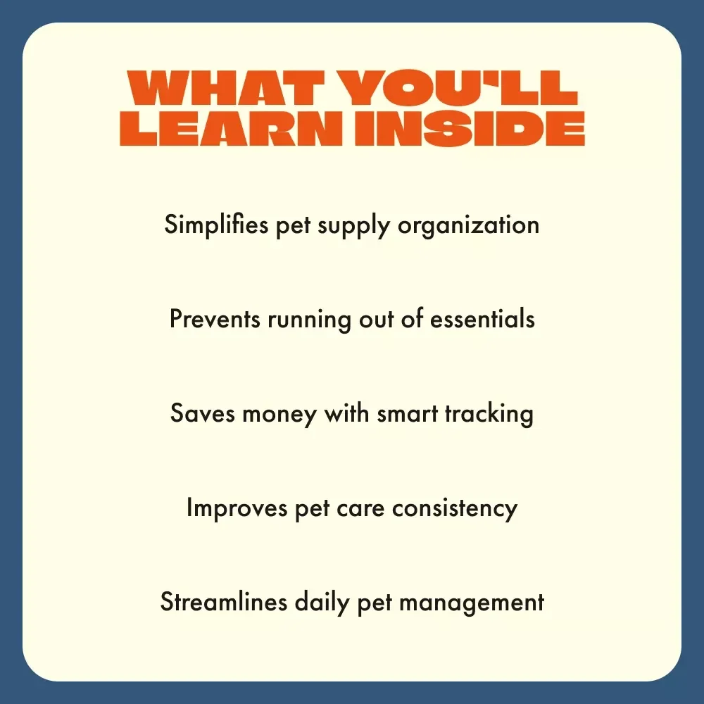 Smart Pet Supply Tracker | Digital Guide for Pet Owners | Using Apps to Track Pet Supplies | Organize, Budget & Refill Reminders | Instant Download