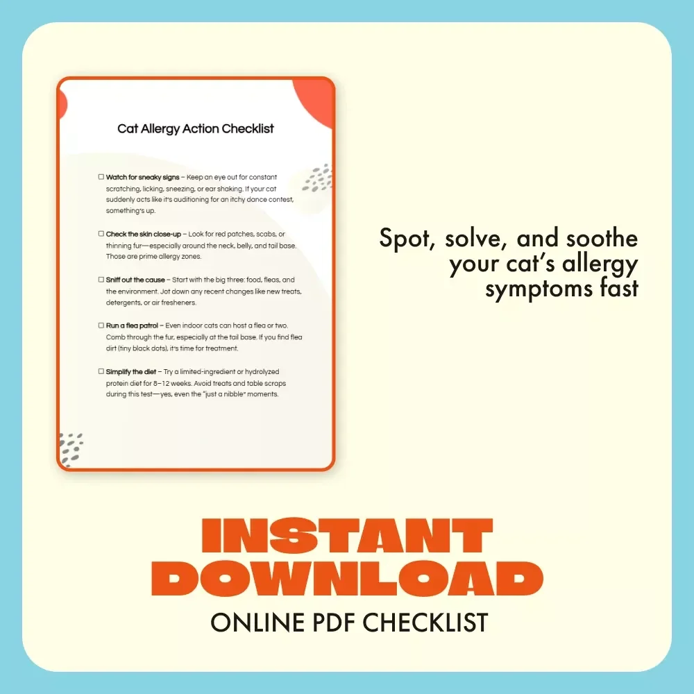 Cat Allergy Action Checklist | Printable Cat Care Guide for Allergic Reactions in Cats | Feline Allergy Tracker & Symptom Management Digital Download