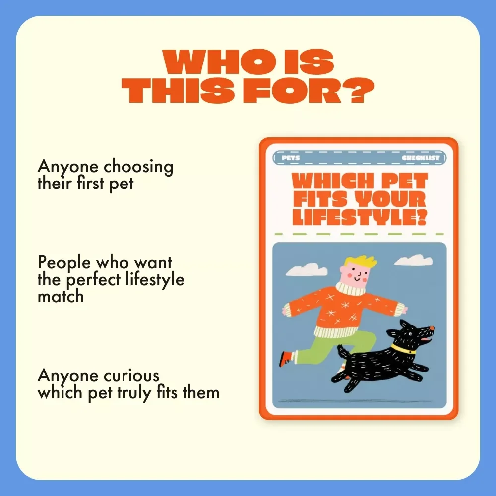 Which Pet Fits Your Lifestyle | Printable Pet Compatibility Checklist | Digital Download Guide for Choosing the Perfect Companion | what pet fits my lifestyle