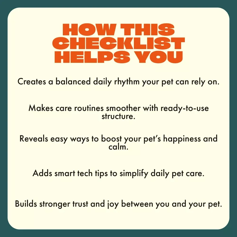 Daily Pet Time Blueprint | Printable Pet Care CHECKLIST | Digital Download Guide for How Much Time Do Pets Need Daily | Routine Tracker for Pet Owners