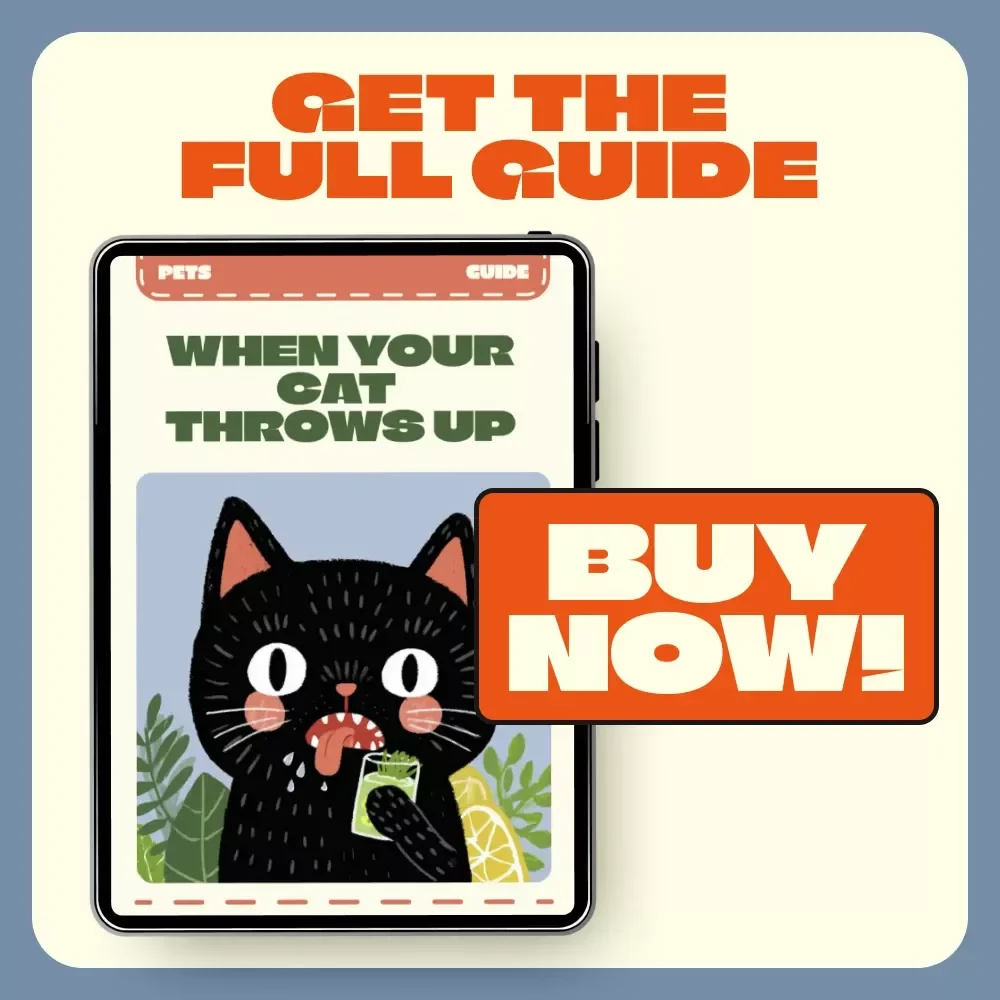 When Your Cat Throws Up | Cat Is Vomiting How to Help | Digital Guide for Cat Parents | Vet-Approved Home Tips & AI Prompts to Track and Prevent Vomiting | Printable Cat Care eBook
