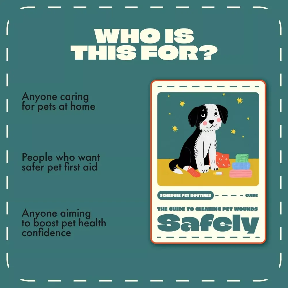 The Guide to Cleaning Pet Wounds Safely | Digital Pet Care eBook for Pet Owners | Step-by-Step Home Wound Care Guide | Printable PDF for Cleaning a Pet Wound at Home
