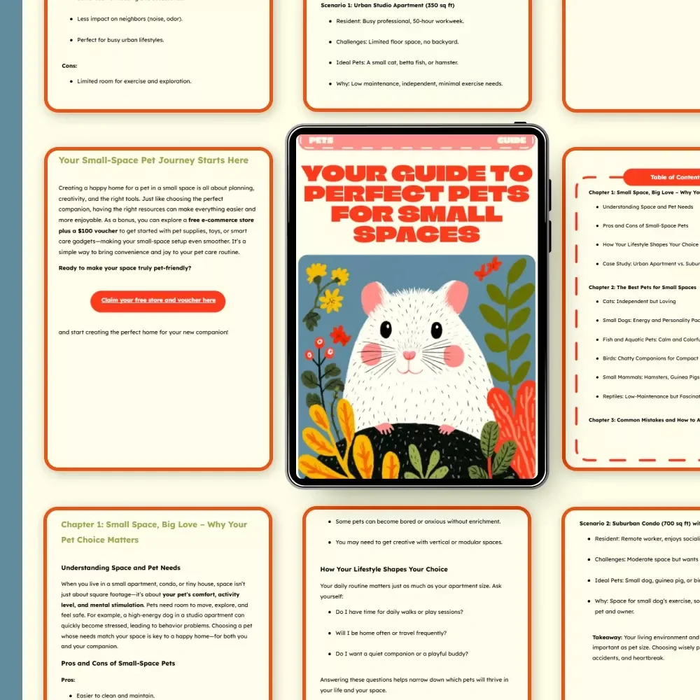 Your Guide to Perfect Pets for Small Spaces | Best Pets for Small Apartments, Condos & Urban Living – Digital Pet Owner’s Guide