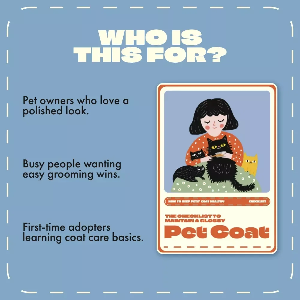 The Checklist to Maintain a Glossy Pet Coat | Printable Pet Care Guide for Pet Owners | Digital Download for How to Keep Pets’ Coat Healthy & Shiny