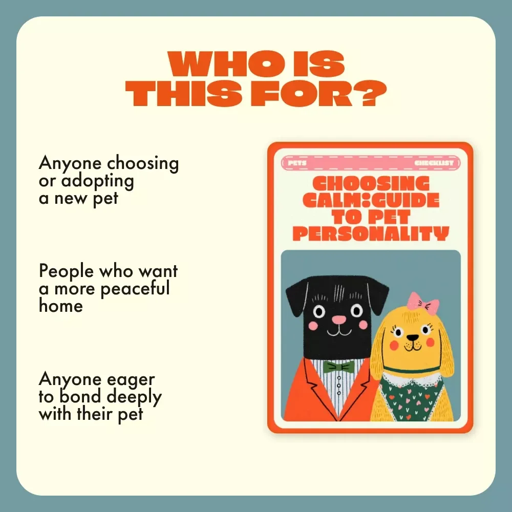 Choosing Calm: Guide to Pet Personality | Printable Checklist for Understanding Your Pet’s Temperament | Digital Download for Pet Owners | Learn Which Is Calmer – Male or Female Pet