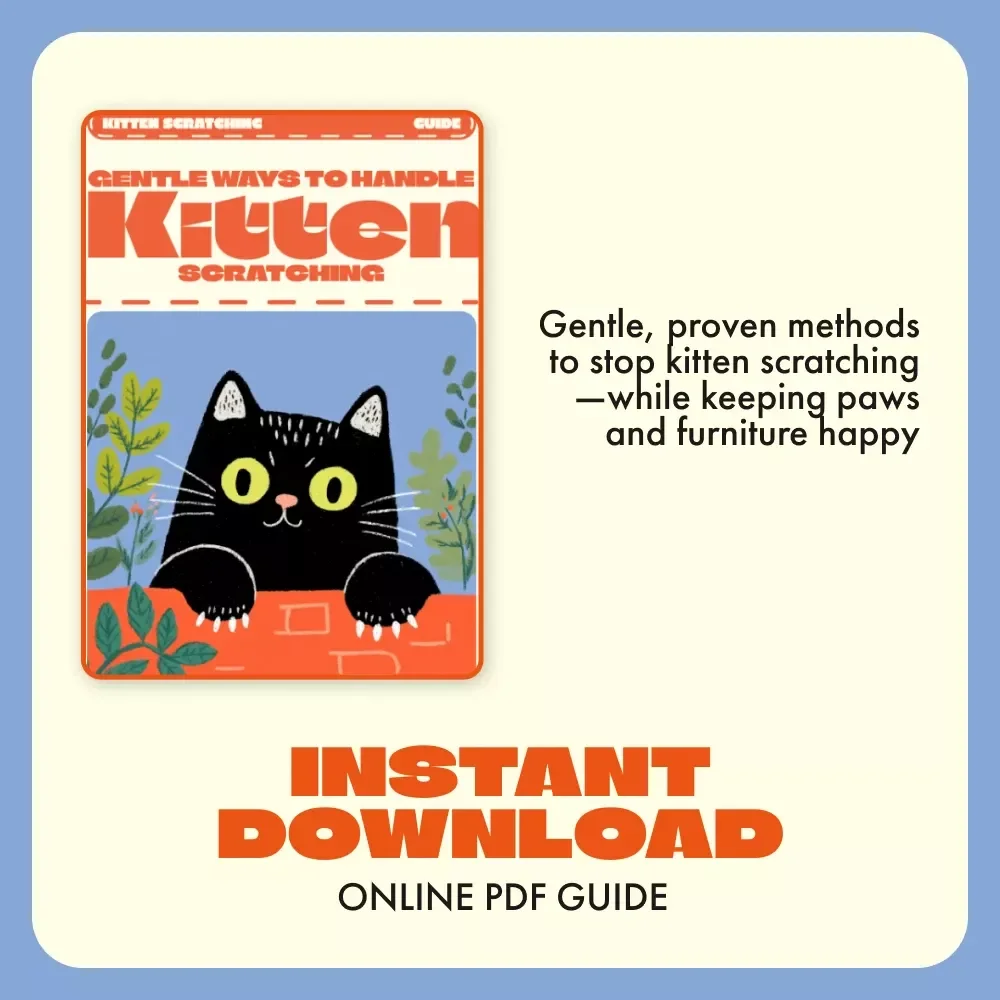 Gentle Ways to Handle Kitten Scratching | How to Deal with Kitten Scratching | Printable Digital Guide for Cat Owners | Kitten Training eBook for Scratch-Free Homes