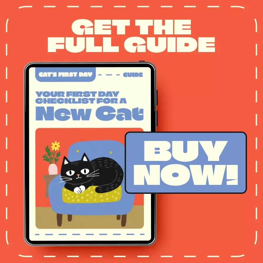Your First Day Checklist for a New Cat | Digital Guide for Cat Owners | Printable eBook for Smooth Cat Adoption & Home Setup | First Day Checklist for a New Cat Companion