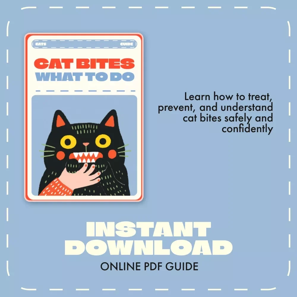 Cat Bites What to Do | Digital Guide for Cat Owners | Cat Bite Treatment, First Aid, Prevention, and Safety eBook | Pet Care PDF Download