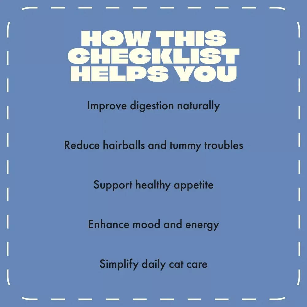Happy Gut, Happy Cat | Printable Checklist for Cat Digestive Health | Probiotics for Cats Guide | Feline Wellness Digital Download