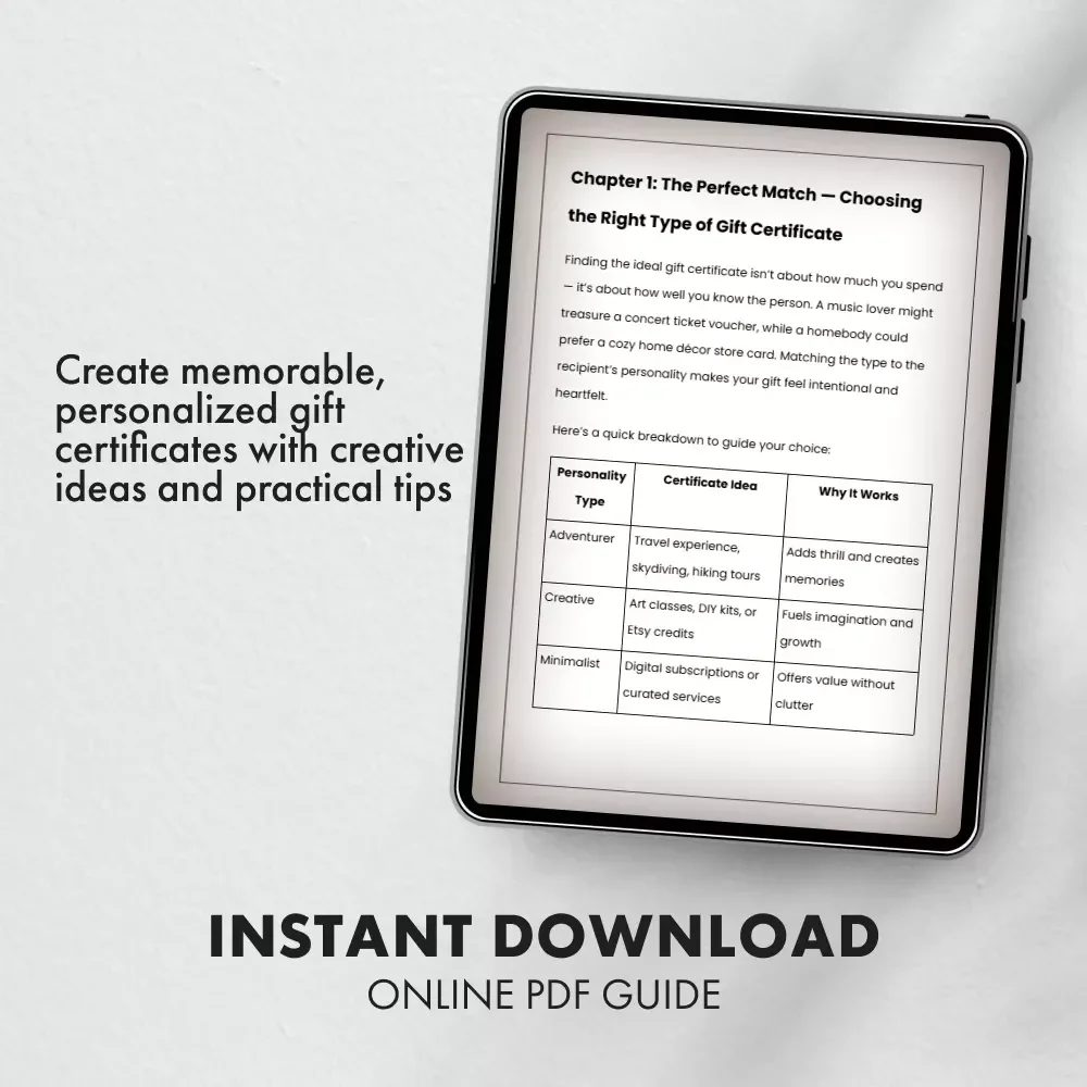 Inspiring Certificate Ideas That Always Impress – Gift Certificate Ideas eBook