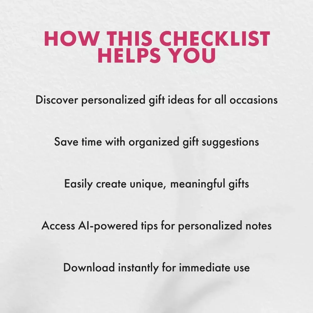 Small Gift Ideas Checklist | Perfect Thoughtful Gifts for Every Occasion | Digital Download