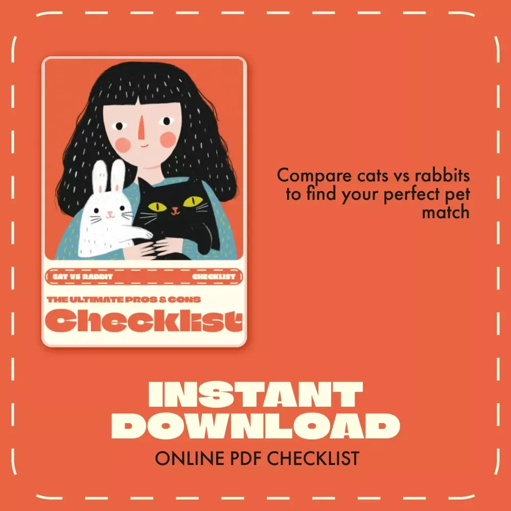 Cat vs Rabbit: The Ultimate Pros & Cons Checklist | Pet Owner’s Digital Guide | Instant Download | Cat vs Rabbit Pros and Cons Printable Decision Helper