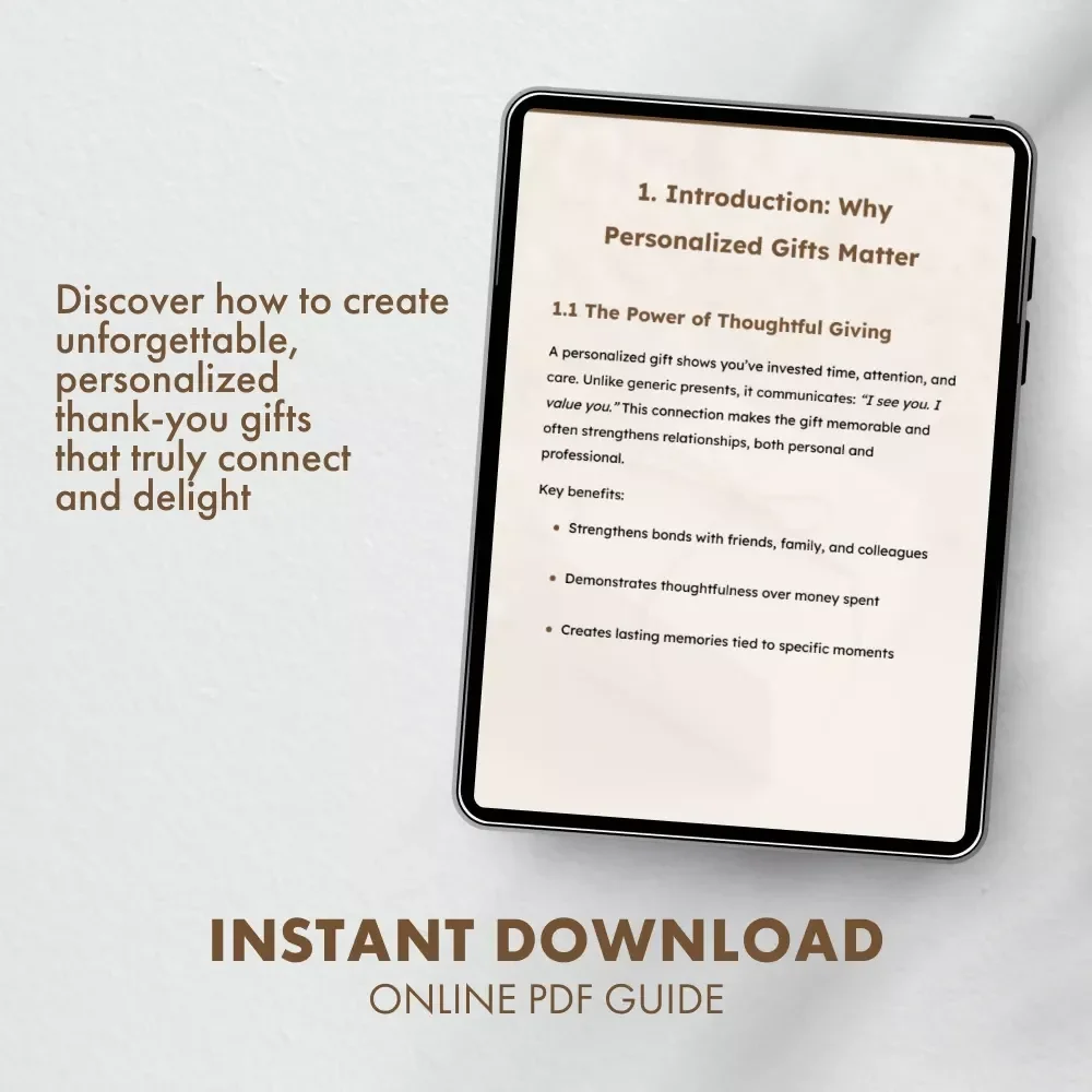 The Ultimate Guide to Personalized Thank You Gifts | Digital eBook for Meaningful, Creative, and Thoughtful Gifting Ideas