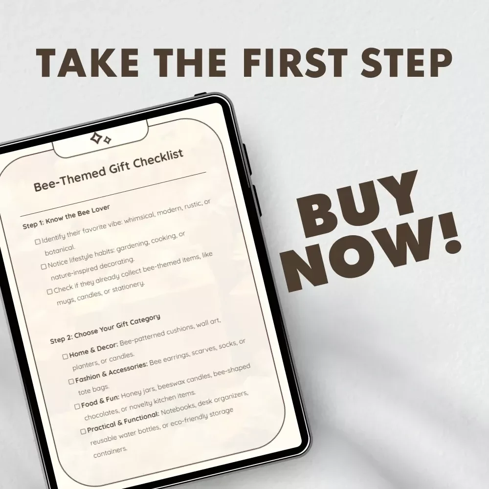 Bee-Themed Gift Checklist | Printable Bee Lover Guide | Digital Download for Bee-Themed Gifts, Gift Planning, and Inspiration