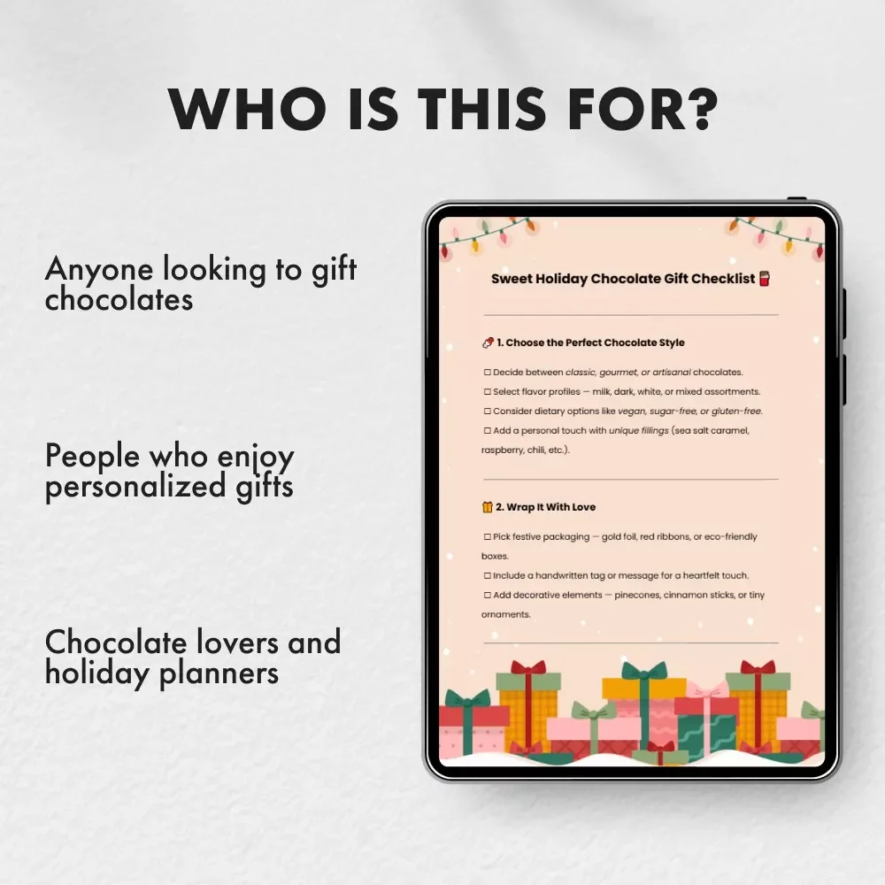 Sweet Holiday Chocolate Gift Checklist - Your Ultimate Guide to Perfect Chocolate Gifts for the Holidays
