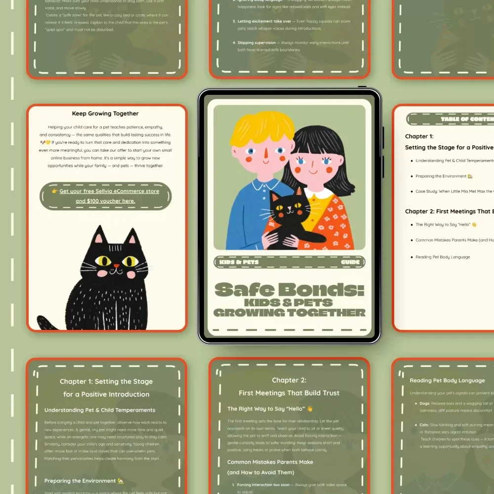Safe Bonds: Kids & Pets Growing Together | Digital Guide on How to Introduce Pets to Children Safely | Parenting eBook for Harmony and Trust