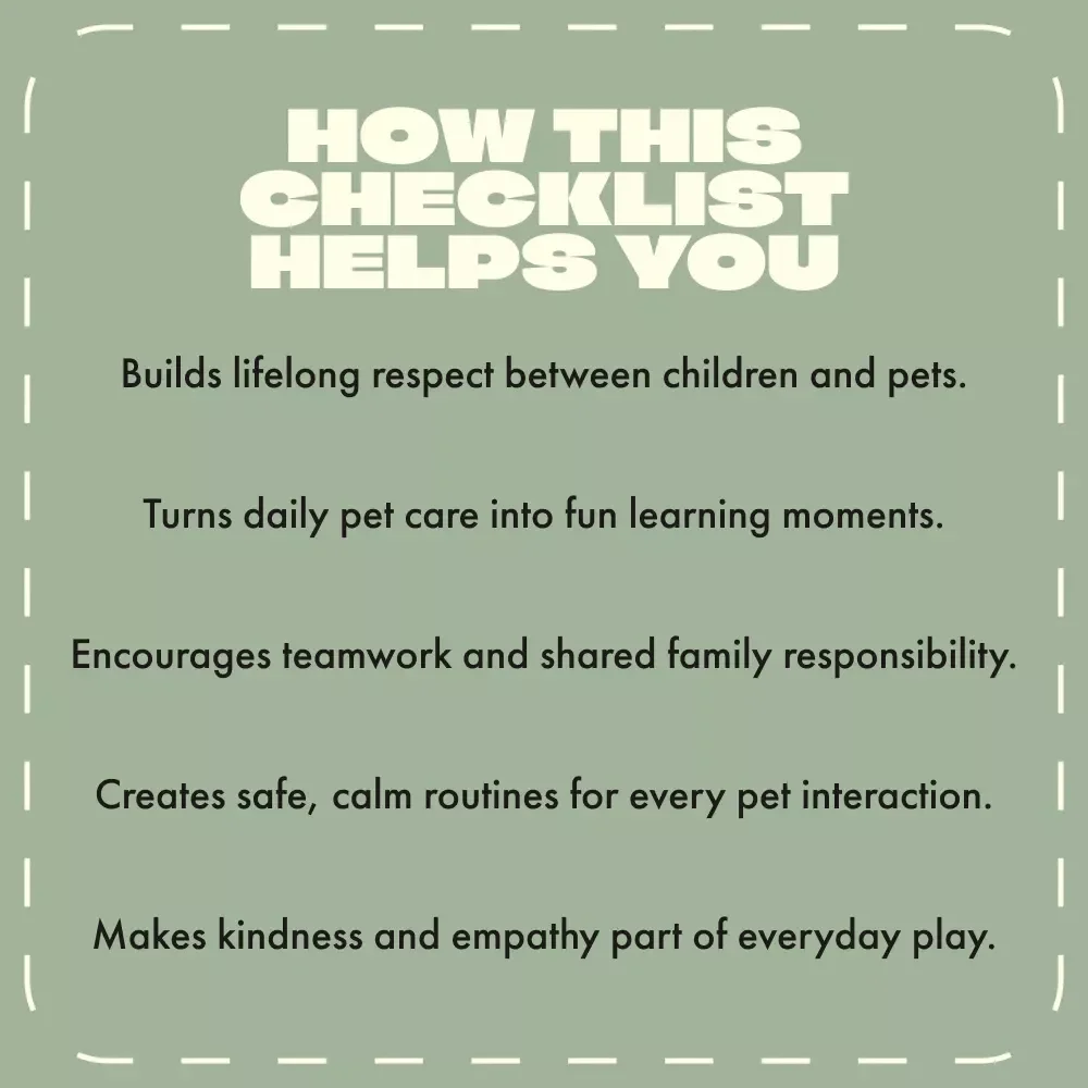 Teaching Kids to Handle Pets with Love and Care Checklist | Printable Guide for Parents & Teachers | Teaching Children Pet Handling Made Fun