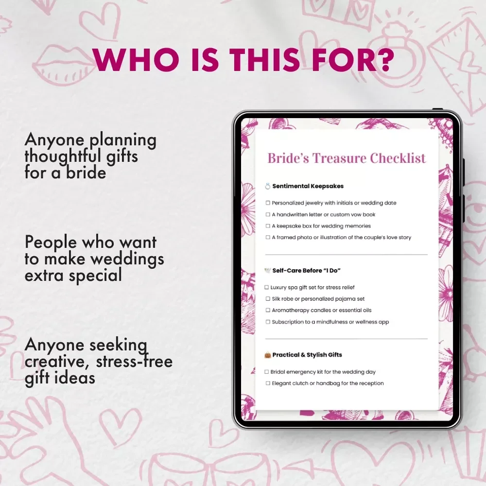 Bride’s Treasure Checklist | Ultimate Gifts for Bride Ideas | Digital Download Wedding Gift Guide