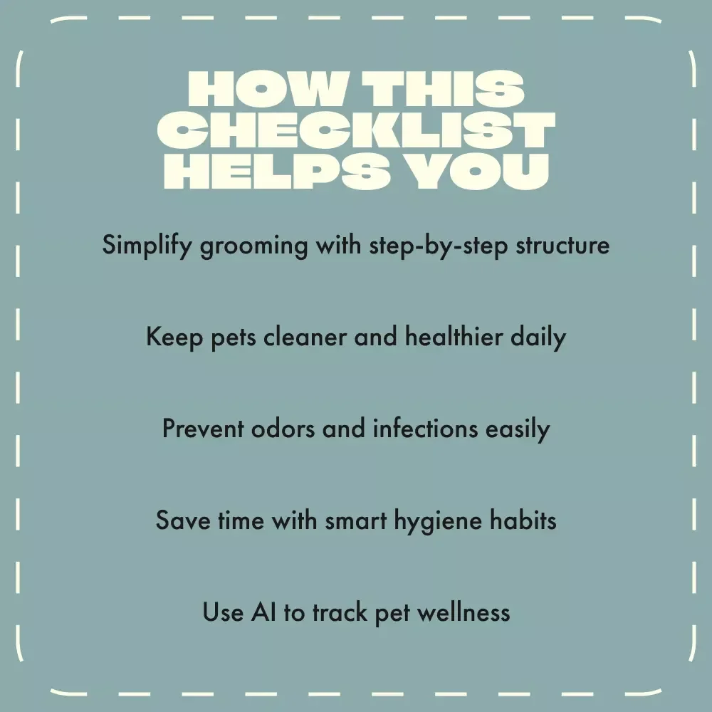 Cleaning & Hygiene Prep Checklist for Pets | Digital Pet Grooming & Health Care Guide | Printable Cleaning and Hygiene Preparation for Pets