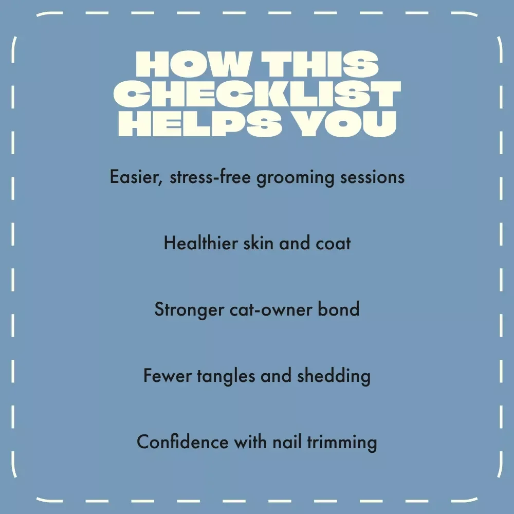 Easy Start to Cat Grooming | Printable Cat Grooming Basics for Beginners Checklist | Digital Download Pet Care Guide for New Cat Owners