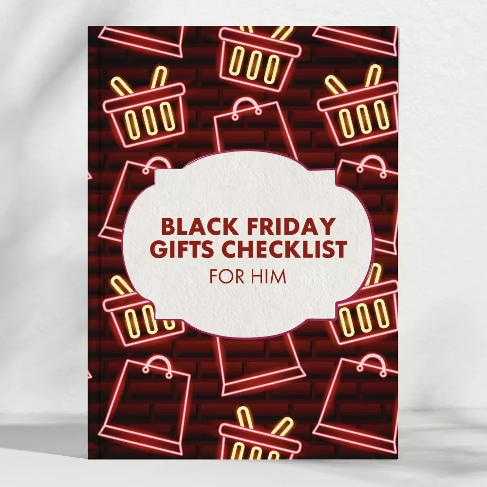 Black Friday Gifts for Him Checklist | Ultimate Digital Download Gift Planning Guide for Men | Holiday Shopping Organizer Printable for Boyfriend, Husband, Dad & Friends | Black Friday Gifts for Him Checklist