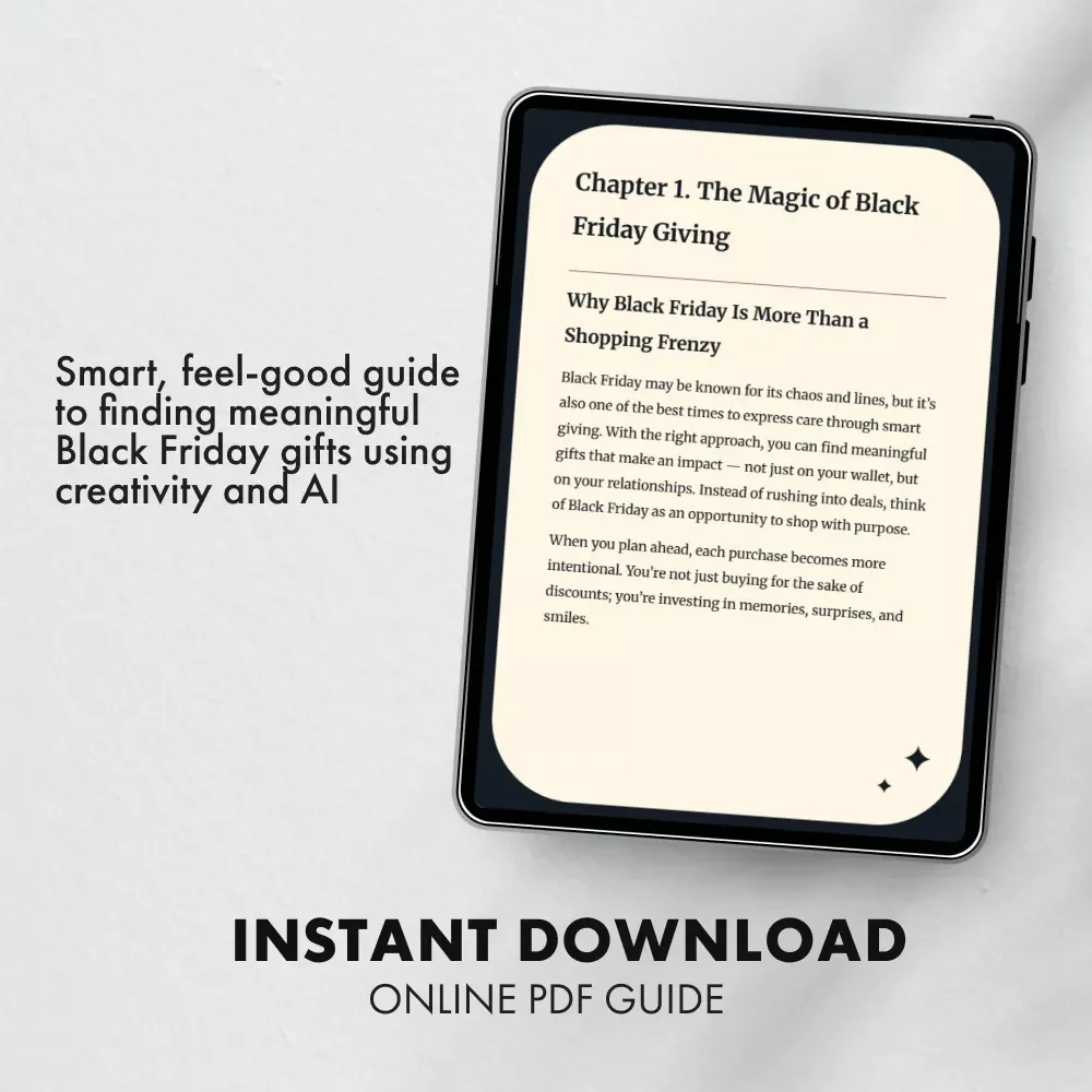 Black Friday Gifts That Make Smart Shopping Feel Good | Digital Guide for Meaningful, Budget-Friendly Gifting | eBook for Creative Black Friday Gifts