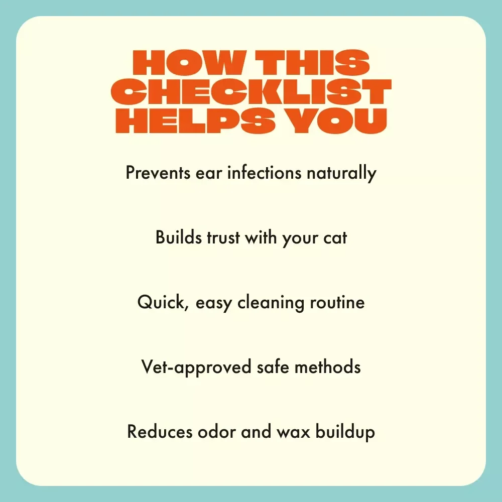 Keep Those Furry Radars Fresh – Printable Cat Ear Cleaning Checklist | Digital Pet Care Guide | How to Clean Ears of a Cat Made Easy
