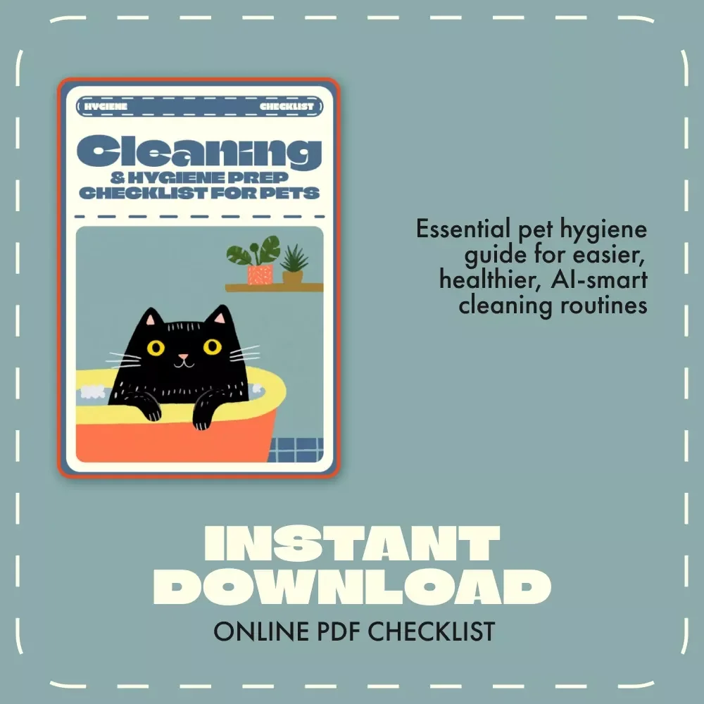 Cleaning & Hygiene Prep Checklist for Pets | Digital Pet Grooming & Health Care Guide | Printable Cleaning and Hygiene Preparation for Pets