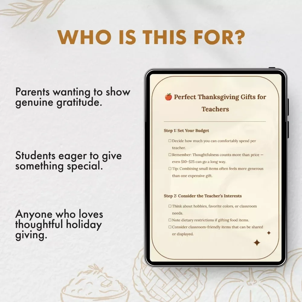 Perfect Thanksgiving Gifts for Teachers Checklist - Thoughtful Ideas & Budget-Friendly Options