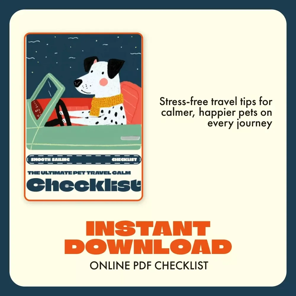 Smooth Sailing: The Ultimate Pet Travel Calm Checklist | Printable Pet Travel Guide | How to Calm Pets During Travel | Anxiety-Free Pet Road Trip Planner