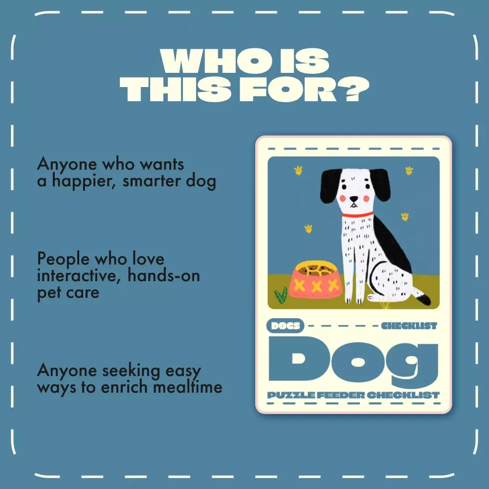 Dog Puzzle Feeder Checklist | Printable Pet Care Guide for Using Puzzle Feeders for Dogs | Digital Download for Smarter, Happier Feeding
