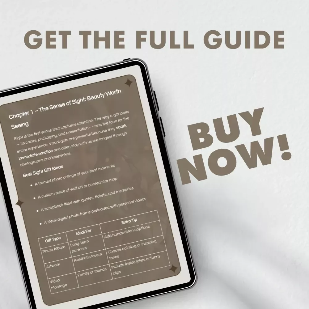 The Gift That Touches Every Sense | 5 Senses Gift Ideas Guide for Romantic, Birthday & Holiday Gifts | Digital Download eBook for Unique Sensory Gift Inspiration