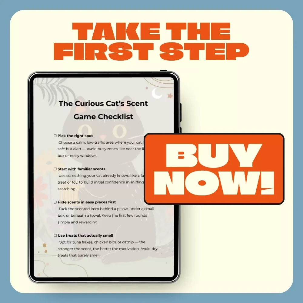 The Curious Cat’s Scent Game Checklist | Interactive Scent Games for Cats | Printable Cat Enrichment Activity | Digital Download for Cat Owners