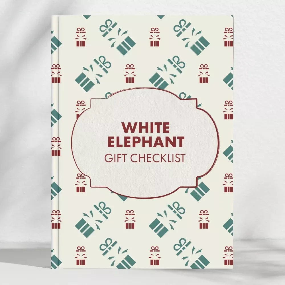 White Elephant Gift Checklist | Printable Holiday Party Planner | Funny White Elephant Gift Ideas for Adults | Digital Download Checklist & eBook