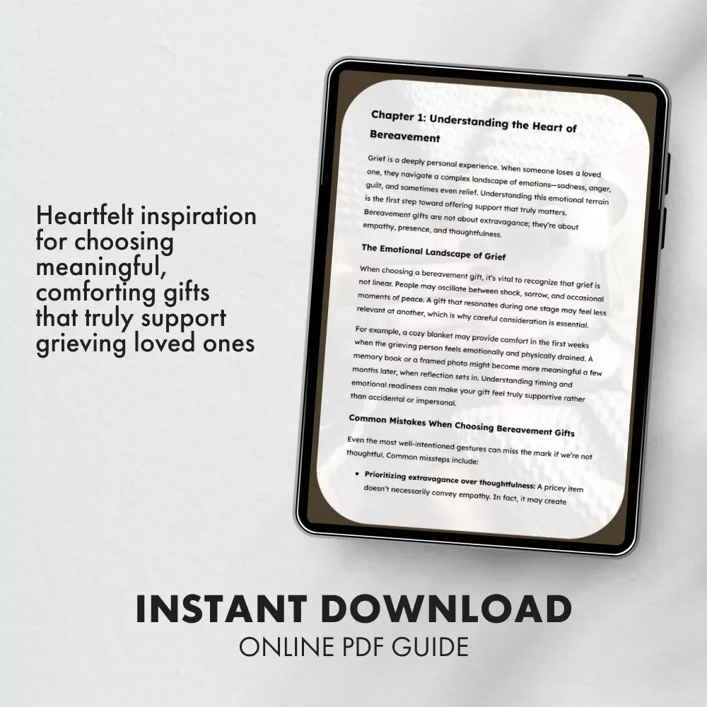 Gifts of Comfort: Thoughtful Ideas for Supporting Those in Grief | Bereavement Gift Ideas | Compassionate Digital Guide for Thoughtful Support