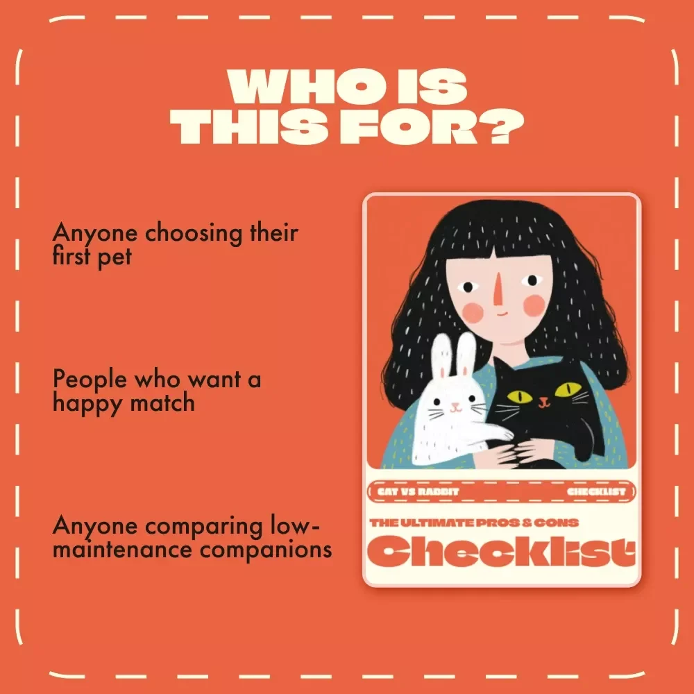 Cat vs Rabbit: The Ultimate Pros & Cons Checklist | Pet Owner’s Digital Guide | Instant Download | Cat vs Rabbit Pros and Cons Printable Decision Helper