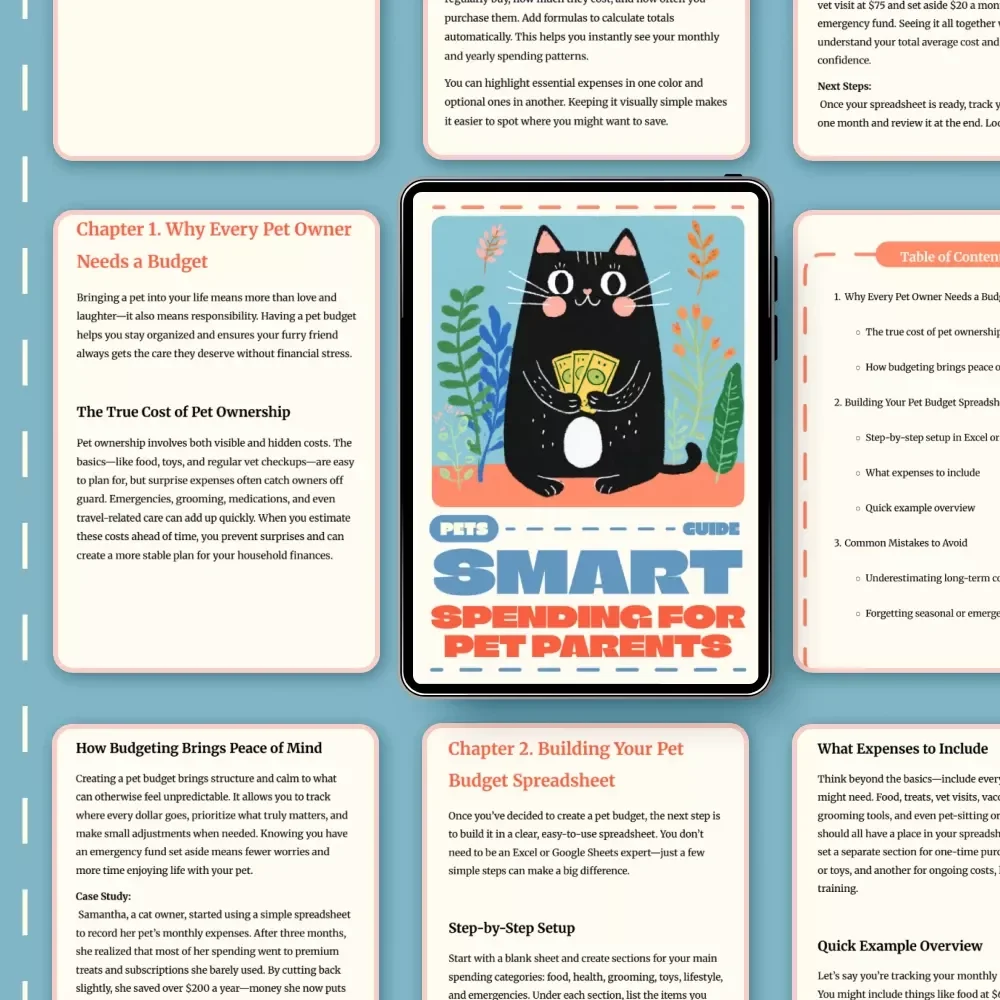 Smart Spending for Pet Parents | Budget Planner Guide for Pet Owners | Digital Download eBook & Printable Checklist | AI Tools for Smarter Pet Budgeting