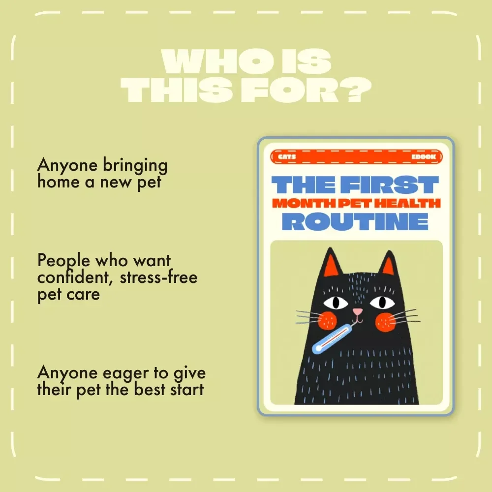The First Month Pet Health Routine | First Month Pet Health Check Routine eBook for New Pet Owners | Puppy & Kitten Care Digital Guide