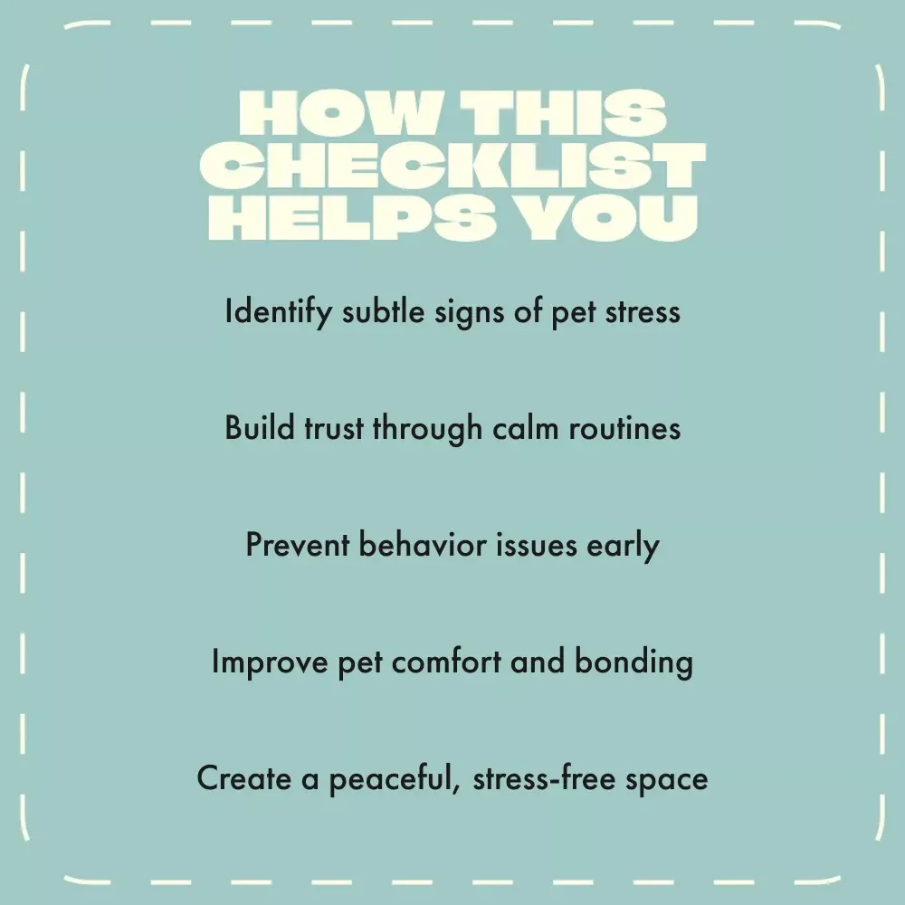 Spotting Stress in New Pets – Printable Pet Care Checklist | Signs of Stress in New Pets | Digital Download for Pet Parents & Animal Lovers