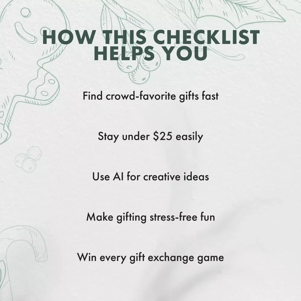 $25 Dirty Santa Gift Checklist | Funny, Clever, and Steal-Worthy Dirty Santa Gift Idea $25 | Printable Digital Download Party Guide