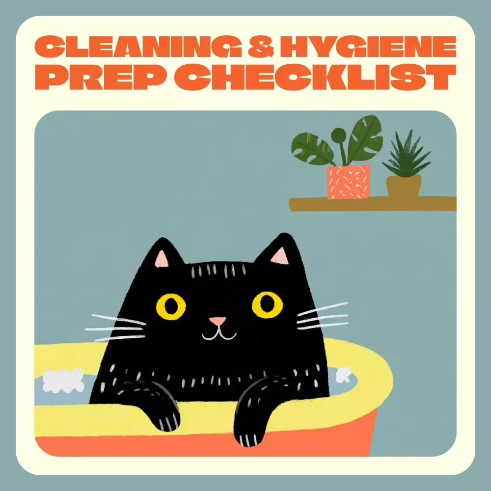 Cleaning & Hygiene Prep Checklist for Pets | Digital Pet Grooming & Health Care Guide | Printable Cleaning and Hygiene Preparation for Pets