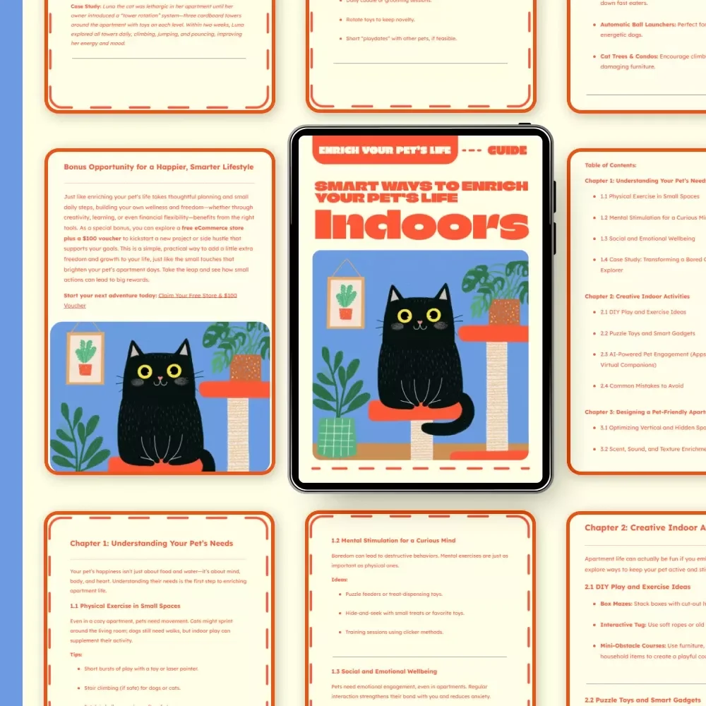 Smart Ways to Enrich Your Pet’s Life Indoors | Digital Guide for Apartment Living with Pets | How to Enrich Apartment Life for Pets