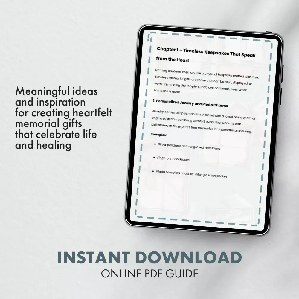 Honoring Memories That Last Forever – A Heartfelt Guide to Memorial Gift Ideas, Keepsakes, and Meaningful Tributes | Digital eBook Download