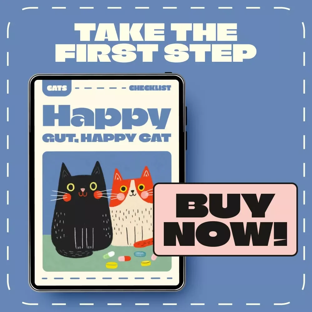 Happy Gut, Happy Cat | Printable Checklist for Cat Digestive Health | Probiotics for Cats Guide | Feline Wellness Digital Download