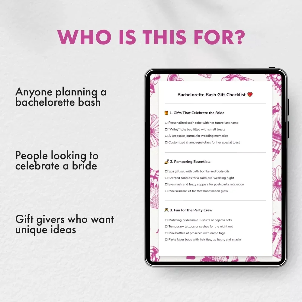 Bachelorette Bash Gift Checklist – Perfect Ideas for Bachelorette Party Gifts