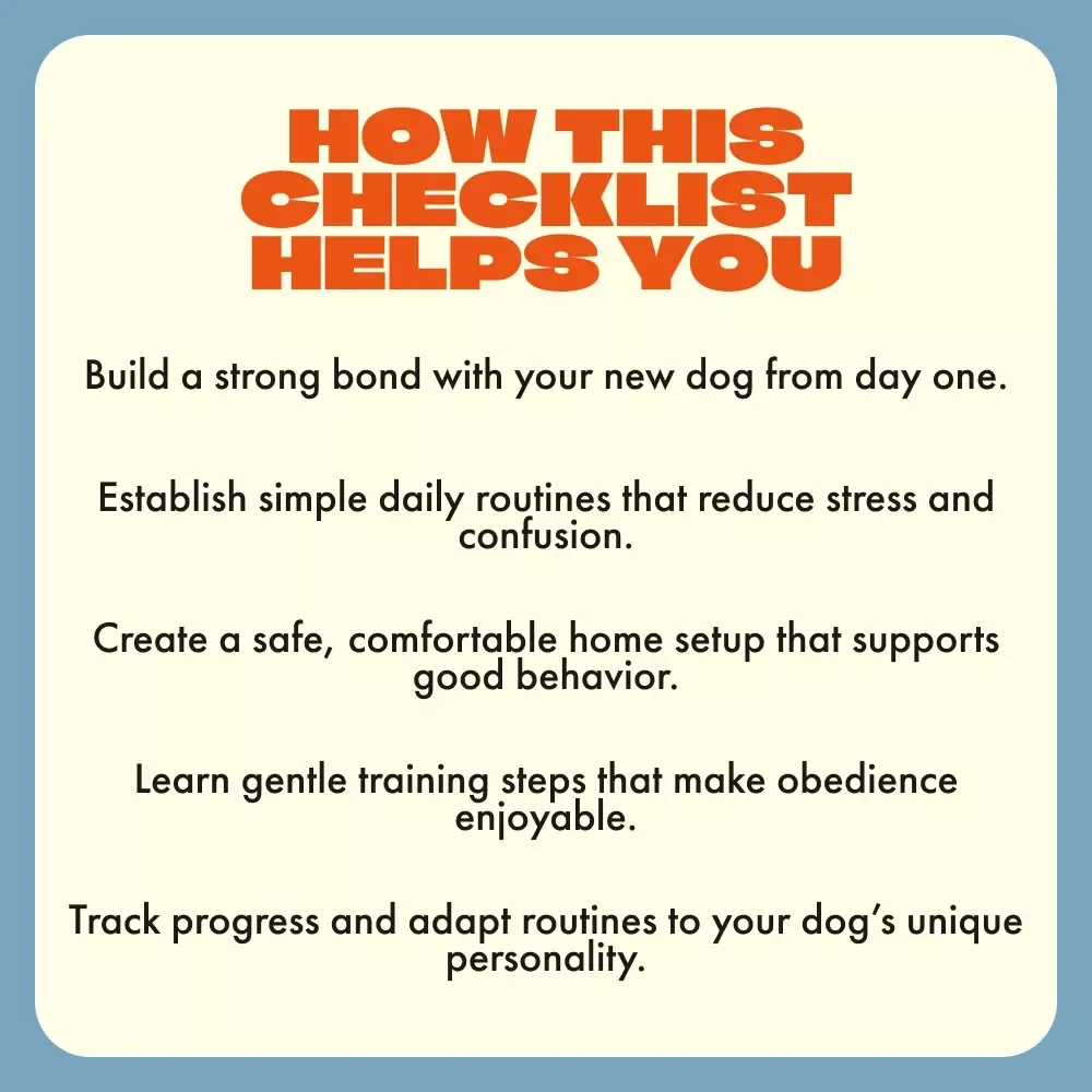 Dog Owner’s First Week Checklist | Printable Digital Download | First Week Plan for Dog Owners | Puppy Care & Training Guide
