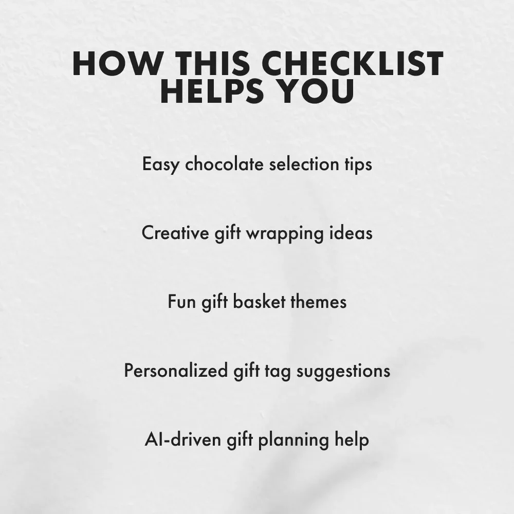 Sweet Holiday Chocolate Gift Checklist - Your Ultimate Guide to Perfect Chocolate Gifts for the Holidays
